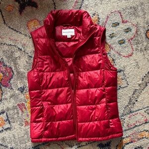 Banana Republic Cherry Red Puffer Vest